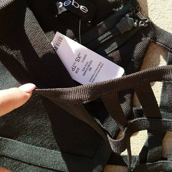 Bebe bodycon dress in black/green - Picture 4 of 5